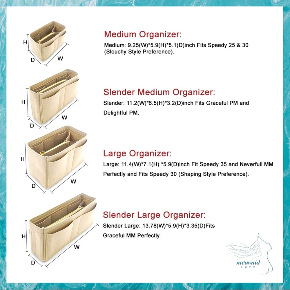 🧜‍♀️SLENDER LARGE BAG PURSE INSERT ORGANIZER - Picture 8 of 10